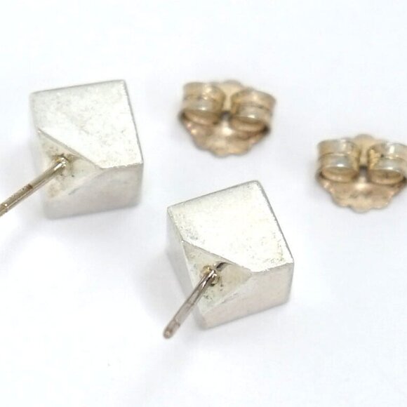 Tiffany & Co. Cube Square Stud Earrings Silver 925 Auth w/Box m1153-3 - Picture 4 of 6